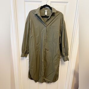 H&M Olive Green Shirt Dress Size XS